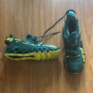 Stylish Green and Yellow Women's Sneakers